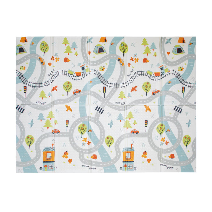 Nuby - Tapis d'Éveil Réversible - Tapis de Jeux Bébé Sécurisé - Léger et Pliable - Facile à Plier, Ranger et Transporter - avec Un Design Amusant - 200x150x1cm - Jeu Bébé 1 an et +