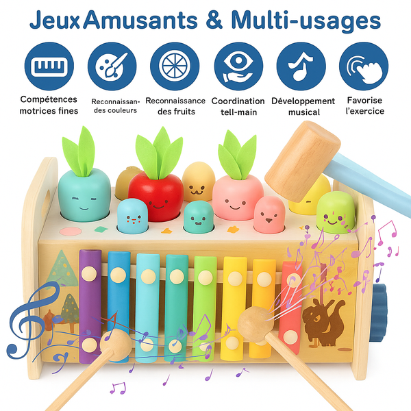 Jouet éducatif Montessori 9 en 1 pour enfants 1 à 3 ans